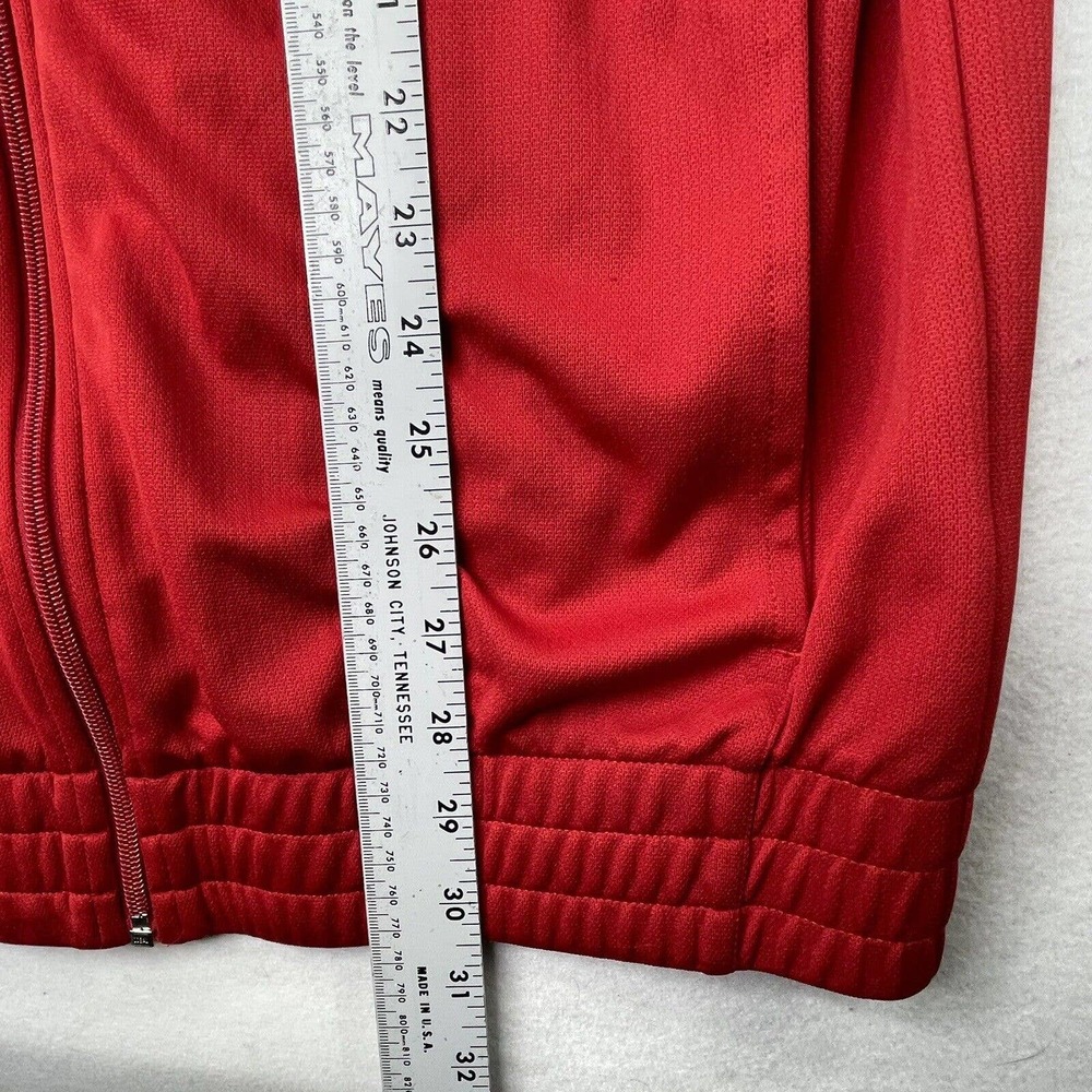 Adidas Full Zip Up Jacket Mens Small Tall Red Black Sporty Track Jacket - Picture 7 of 15